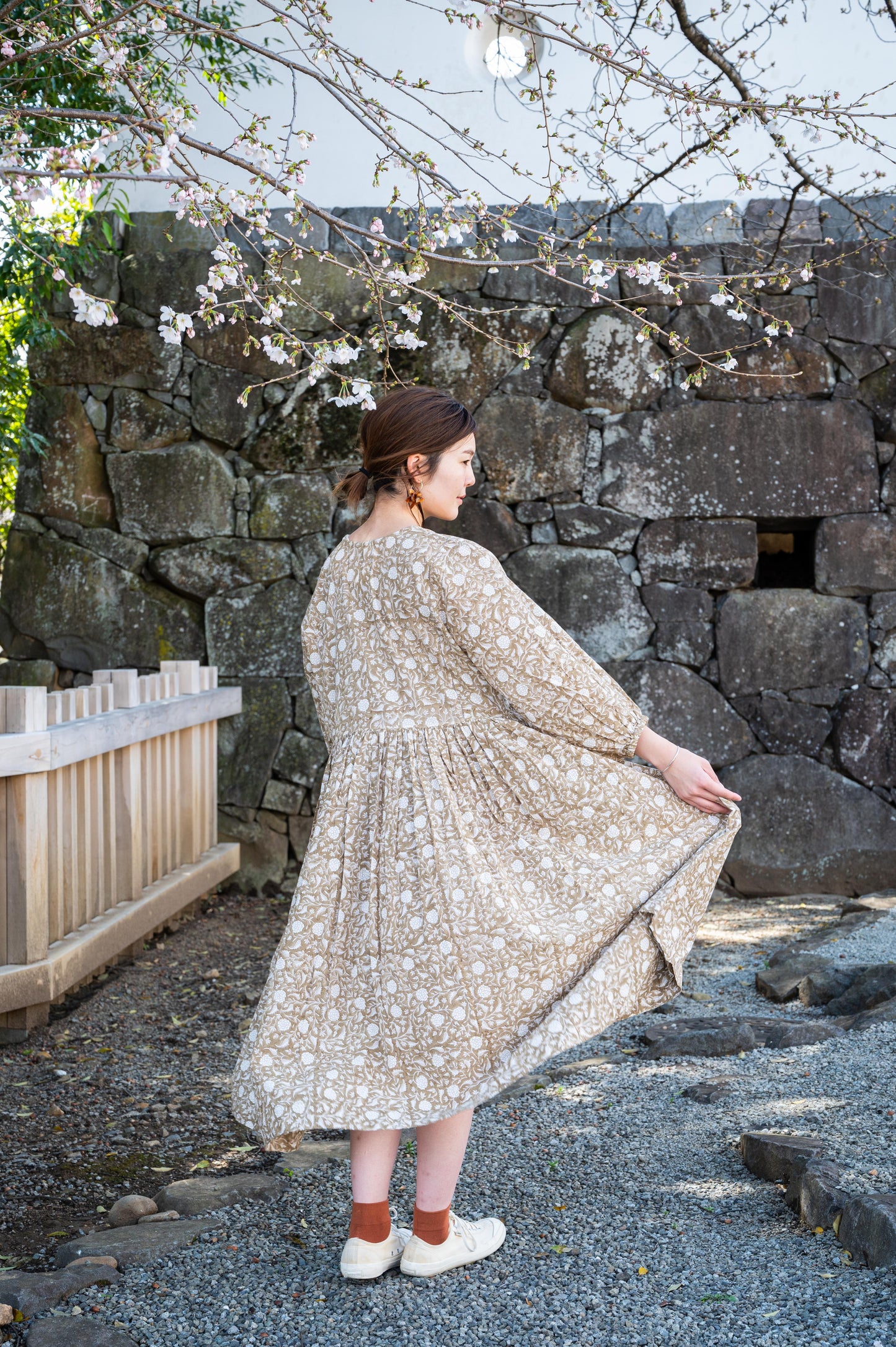 ハンドブロックプリントサマードレス