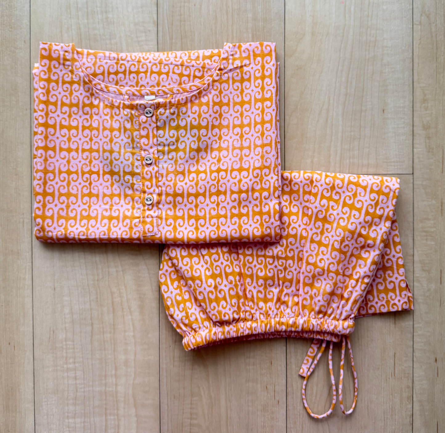 Peach lounge set with shorts