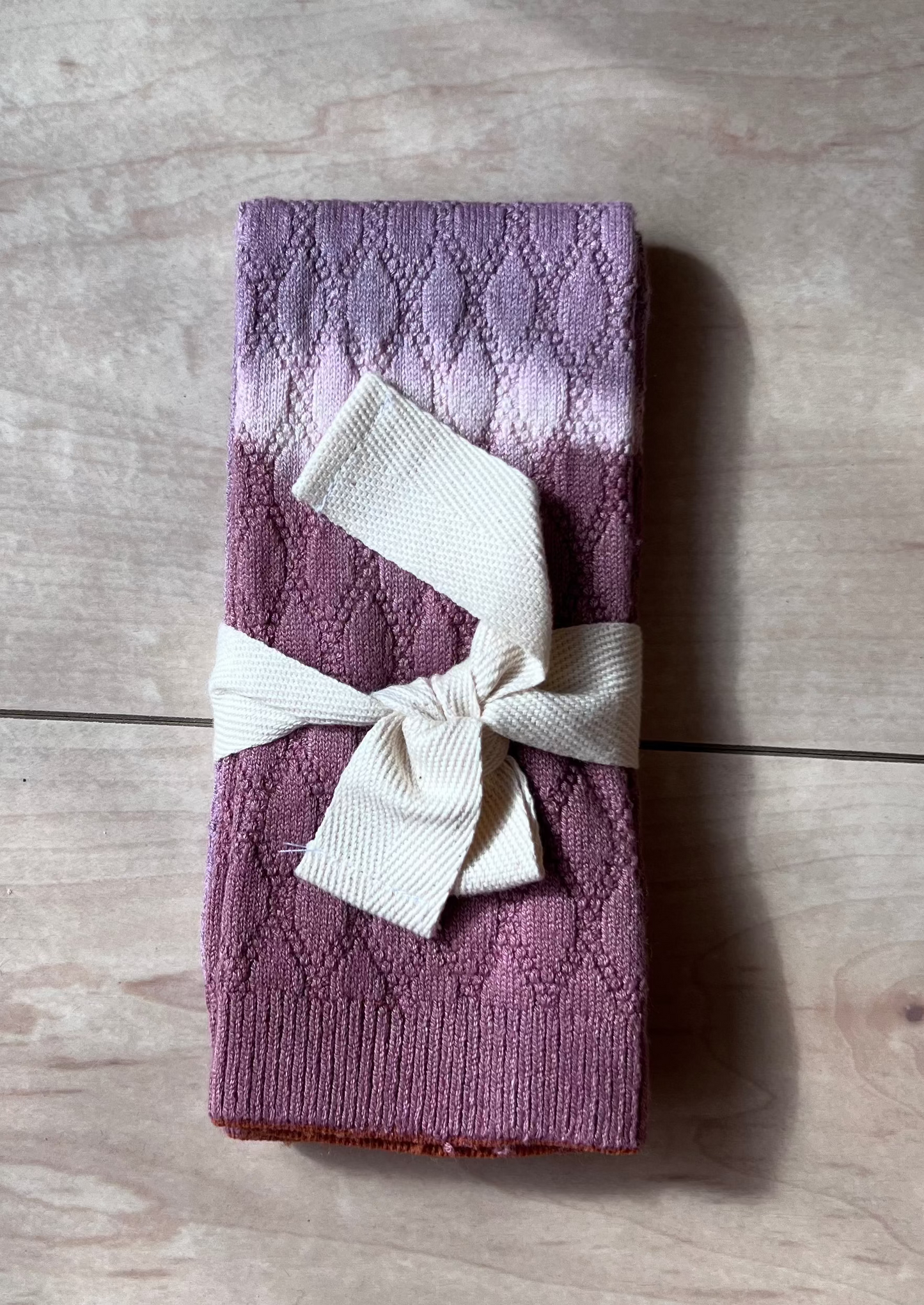 purple and pink natural dye cotton socks