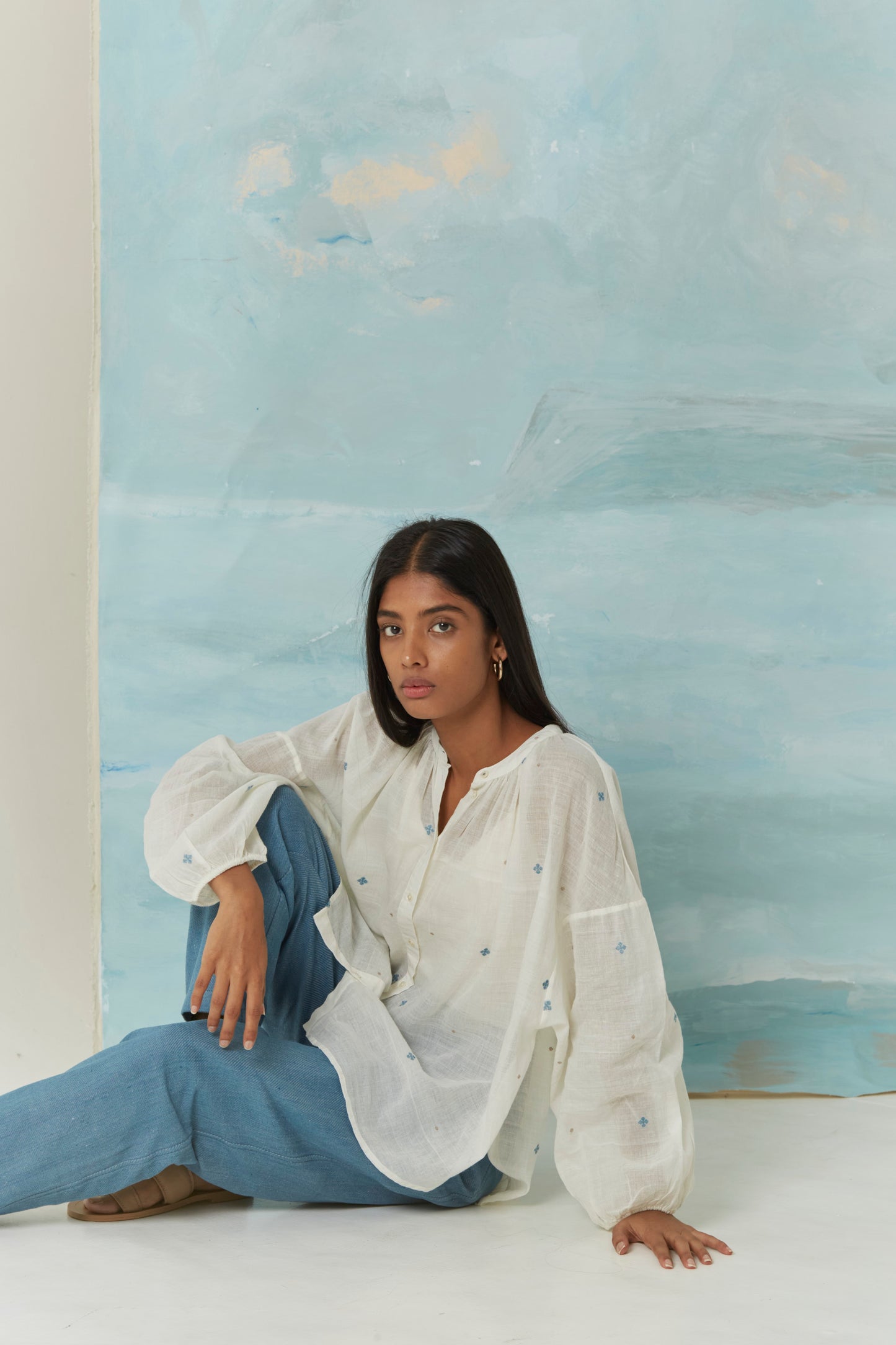 Contemporary jamdani weave Hana shirt