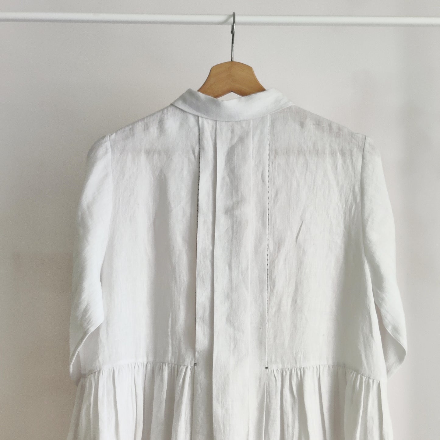 Linen front open dress