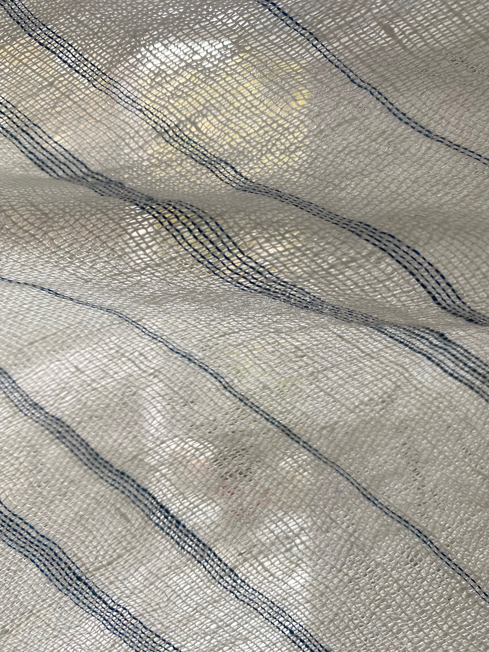 Indigo and White Striped Stole