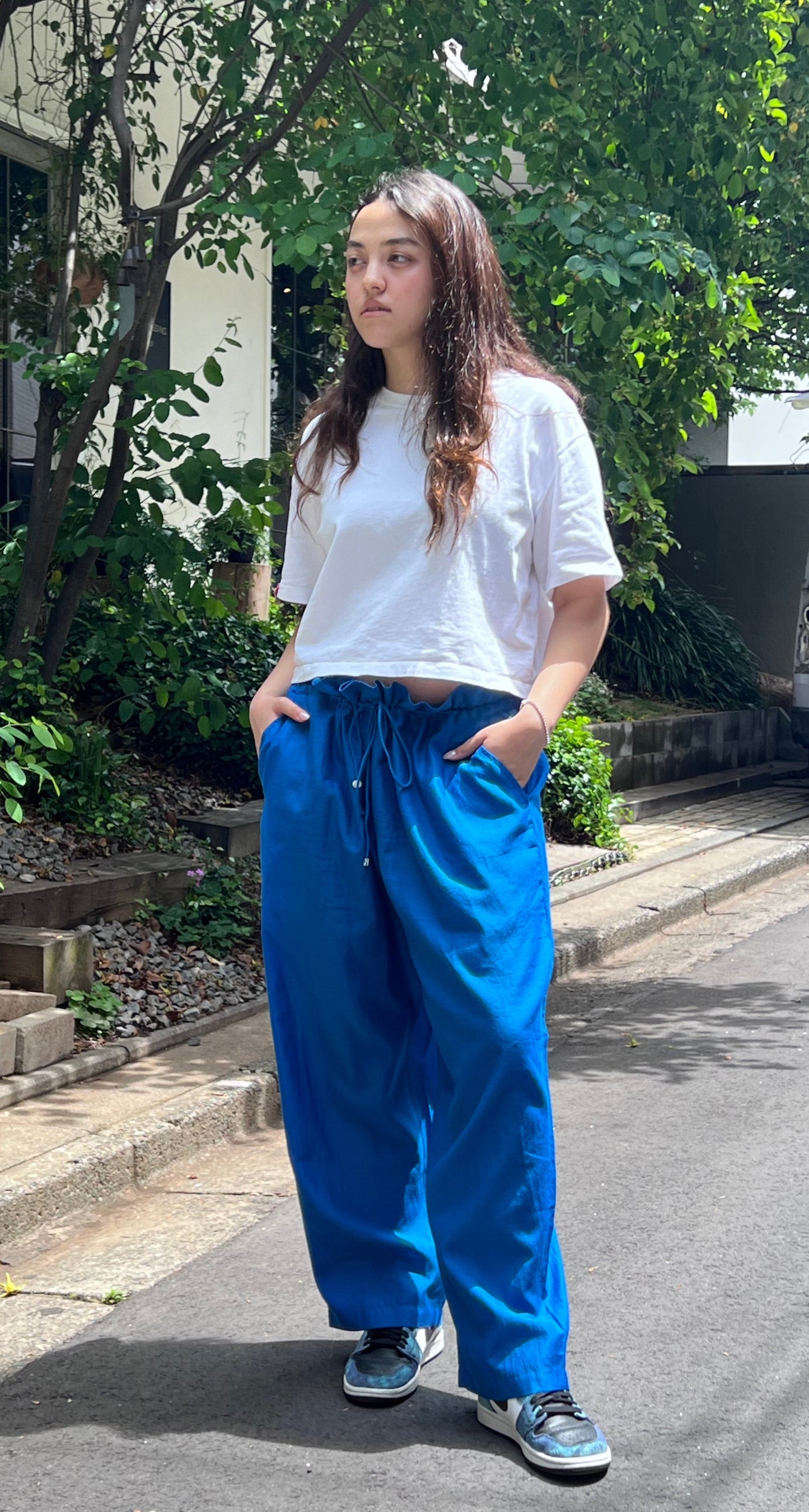 Roz royal blue drawstring relax bottoms