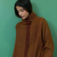 Handwoven rust colour merino wool knee length jacket with contrast detailing