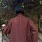 earth red hand woven merino wool long jacket