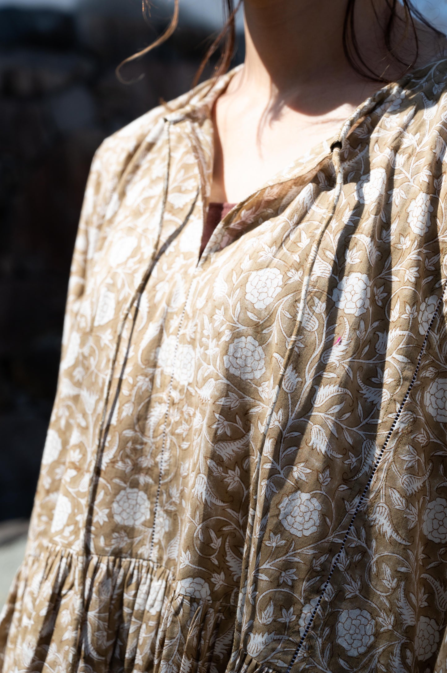 ハンドブロックプリントサマードレス