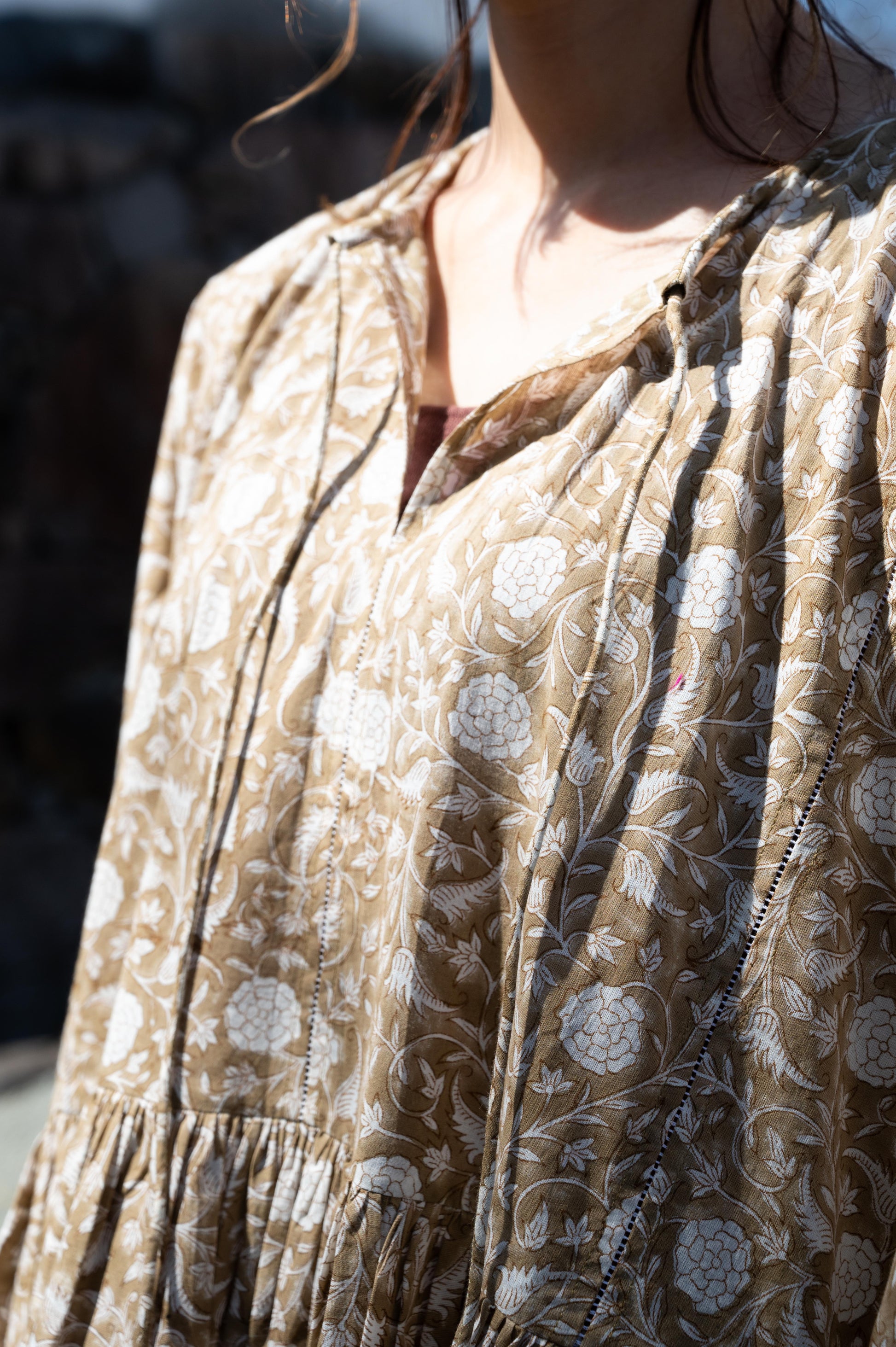 ハンドブロックプリントサマードレス