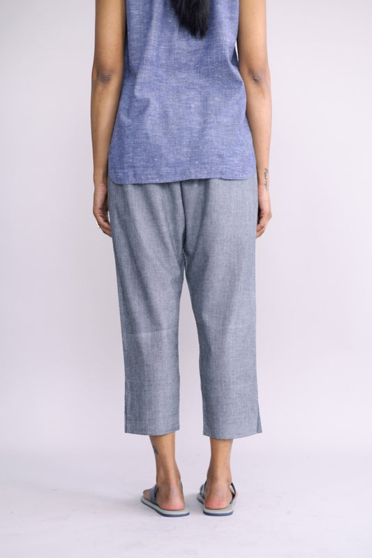 Grey cotton cropped pants