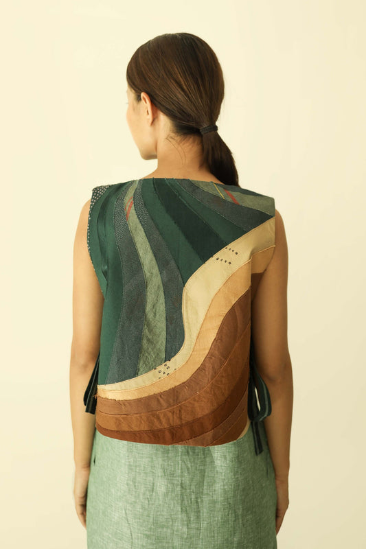 Artist collaboration patchwork overlay vest I