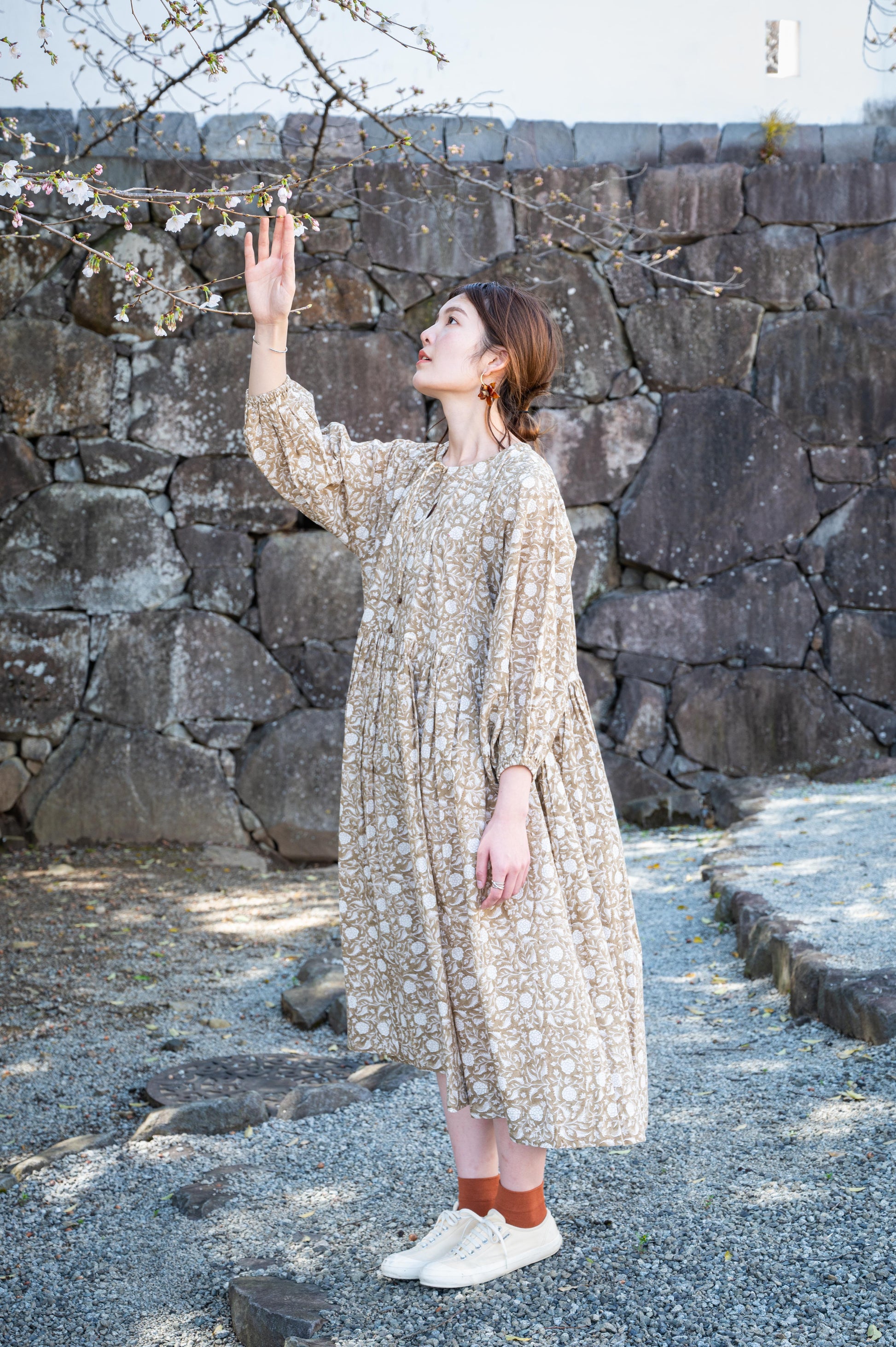 ハンドブロックプリントサマードレス