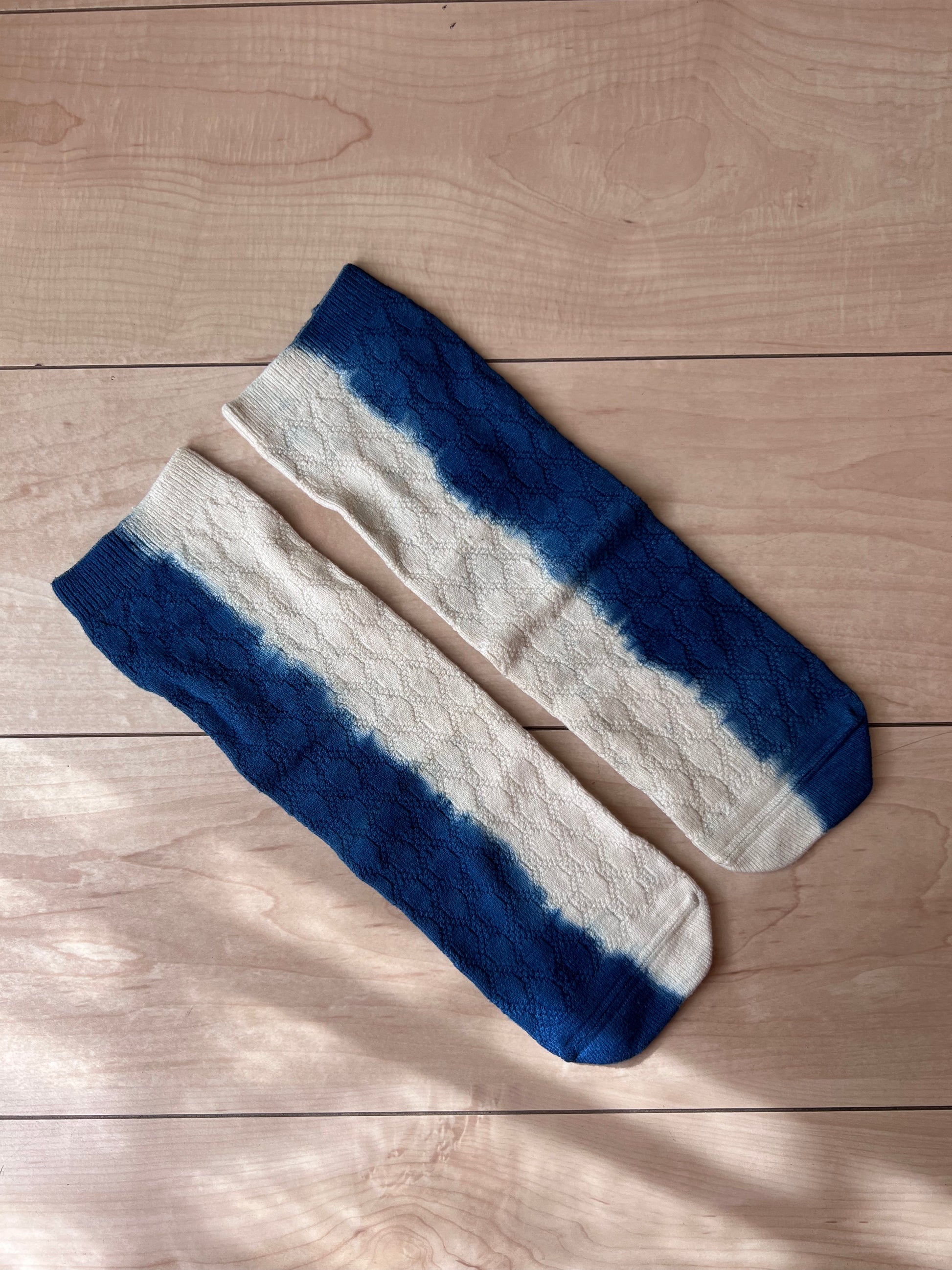 recycled cotton indigo natural dye socks