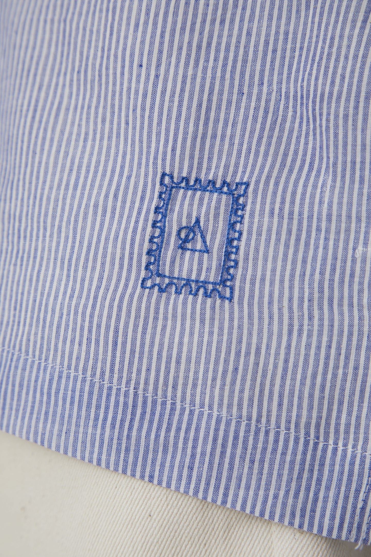 Thaila blue oversized handwoven cotton shirt