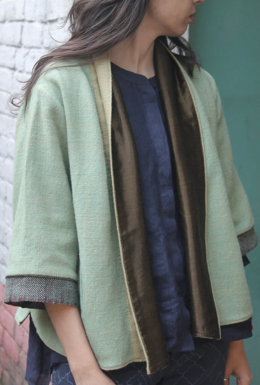 Kimono style drape jacket - merino wool