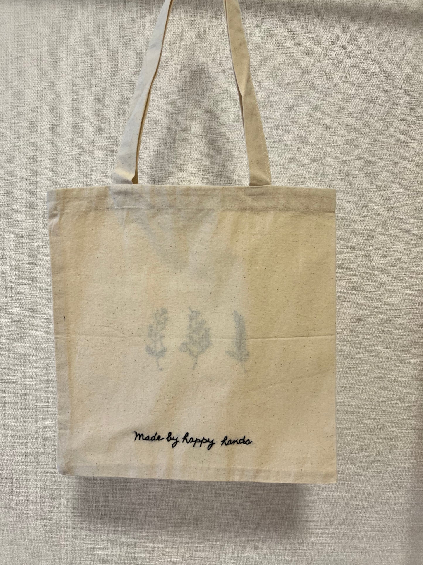 Hand embroidered cotton tote bag